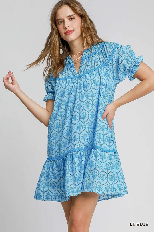 Blue eyelet dress