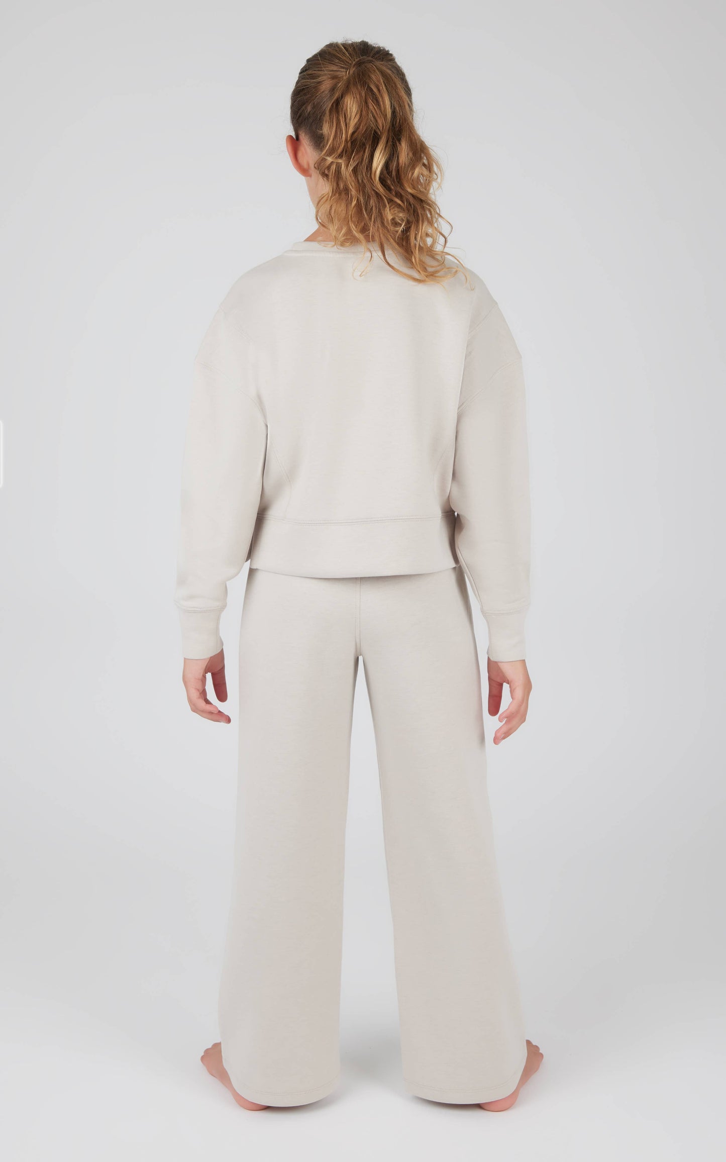 Girls Everyday Scuba Side Slit Pullover and Pant - Set: HTR.NACREOUS CLOUD