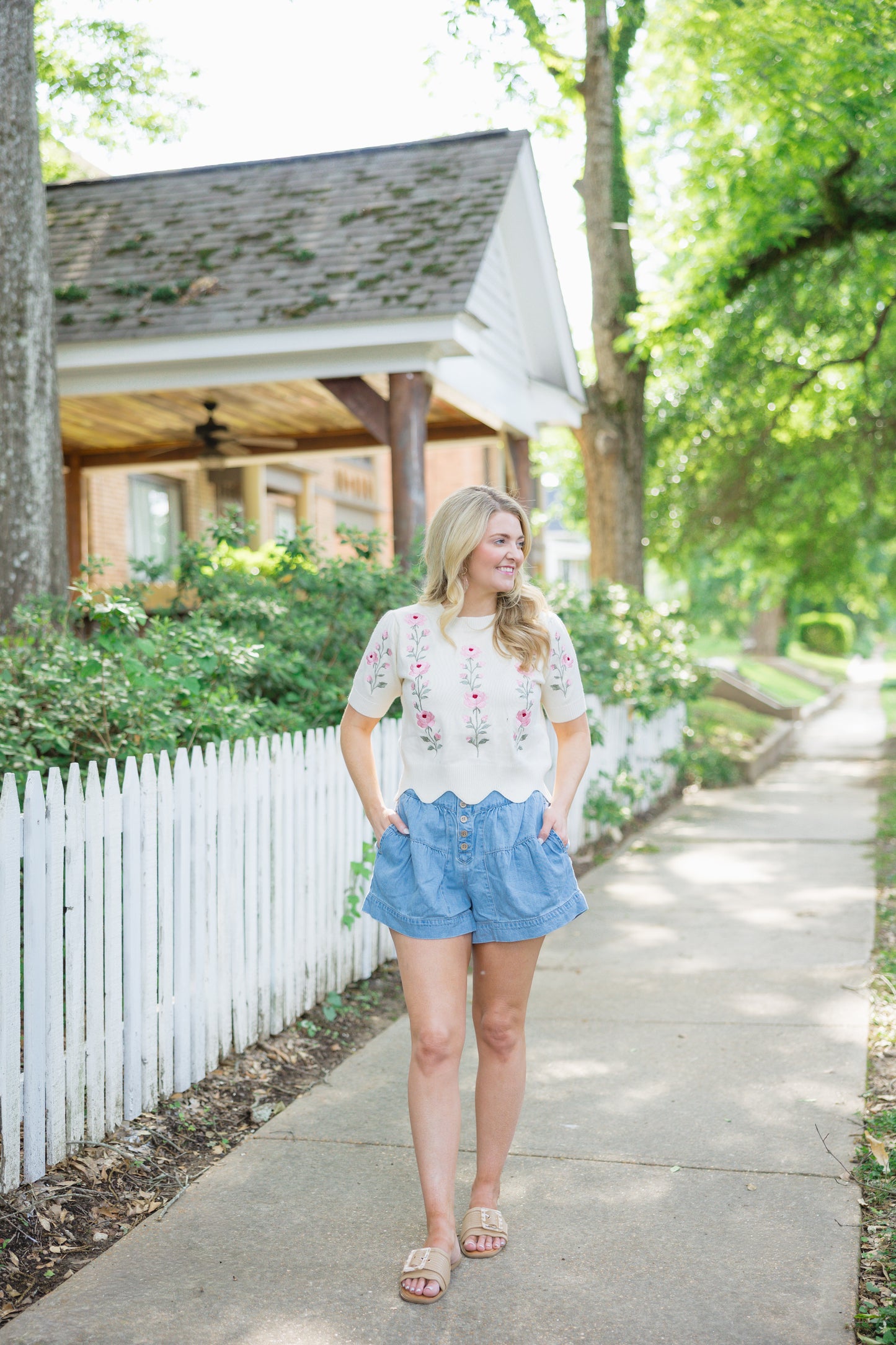 Scallop Floral Top
