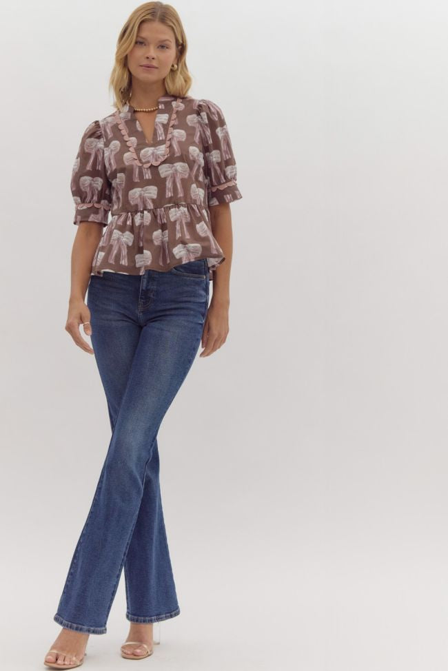 Entro Brown Bow Top