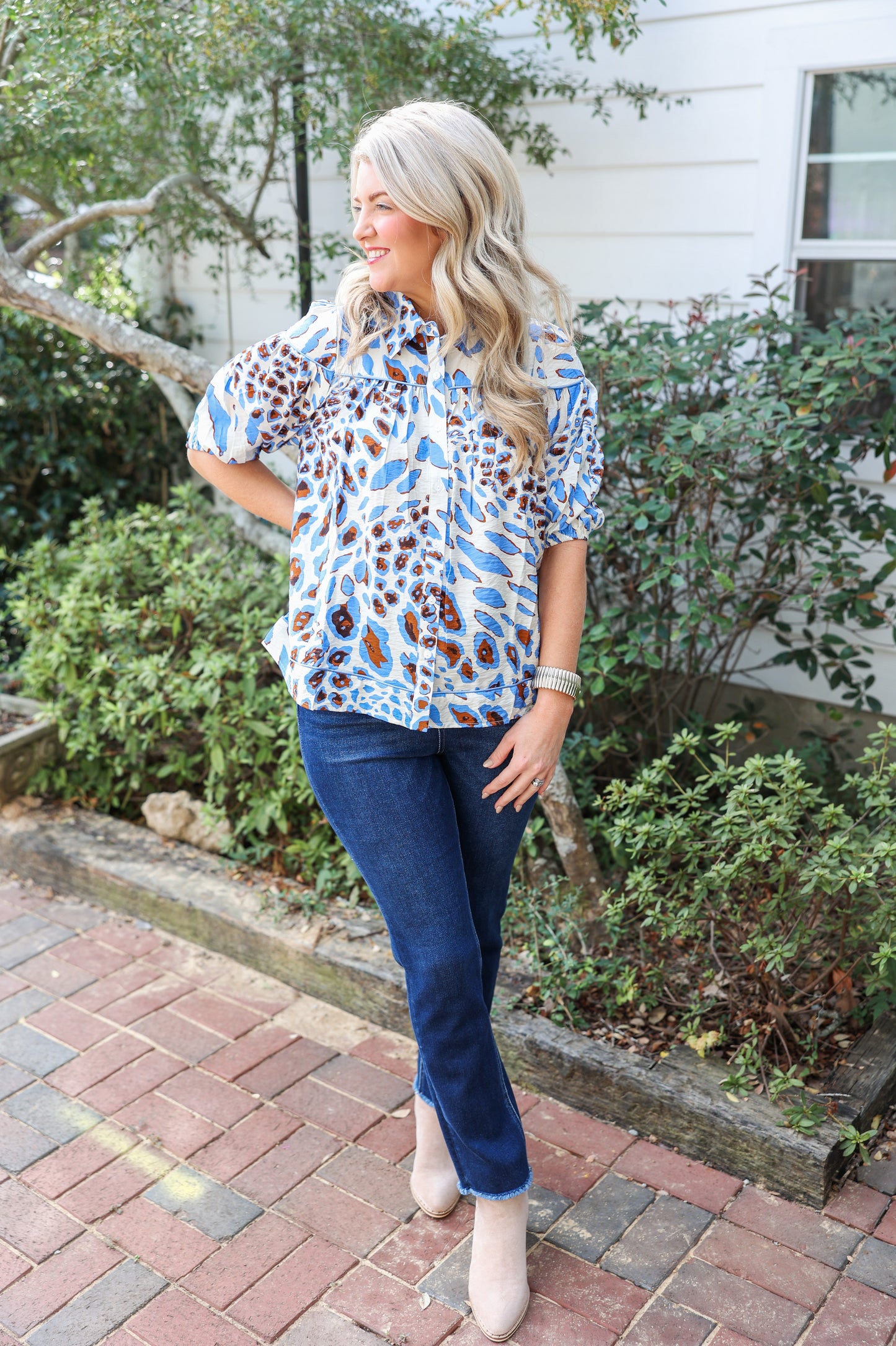 Blue Leopard Top
