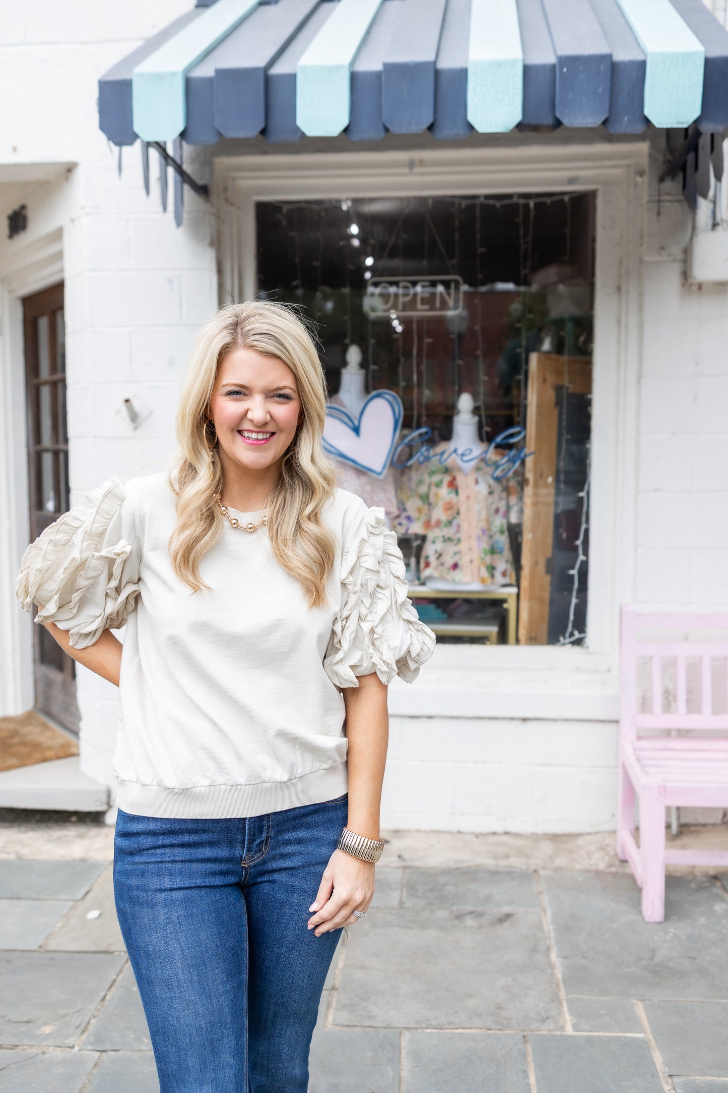 Ruffle Mineral Washed Knit Top