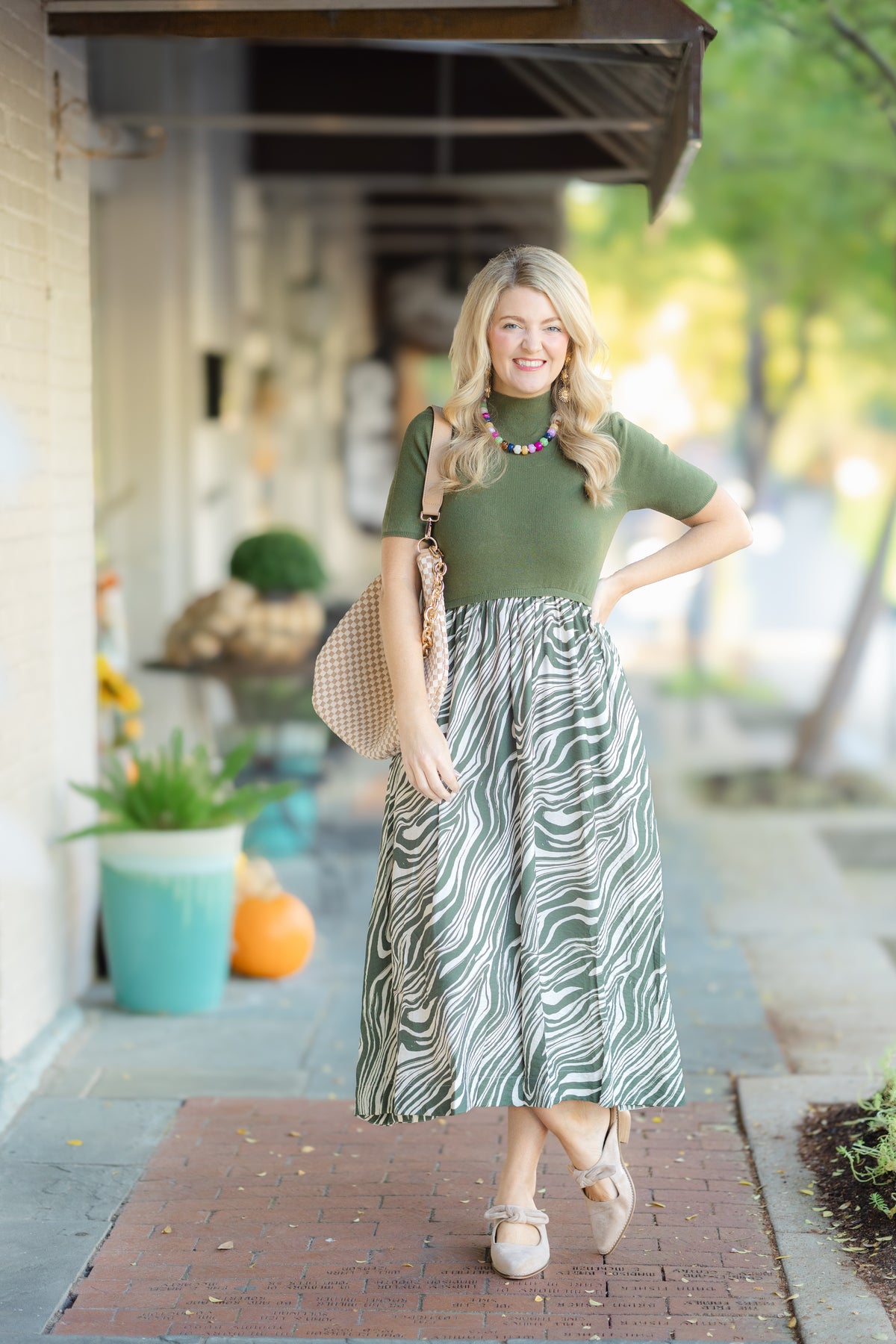 Olive Zebra Print Maxi