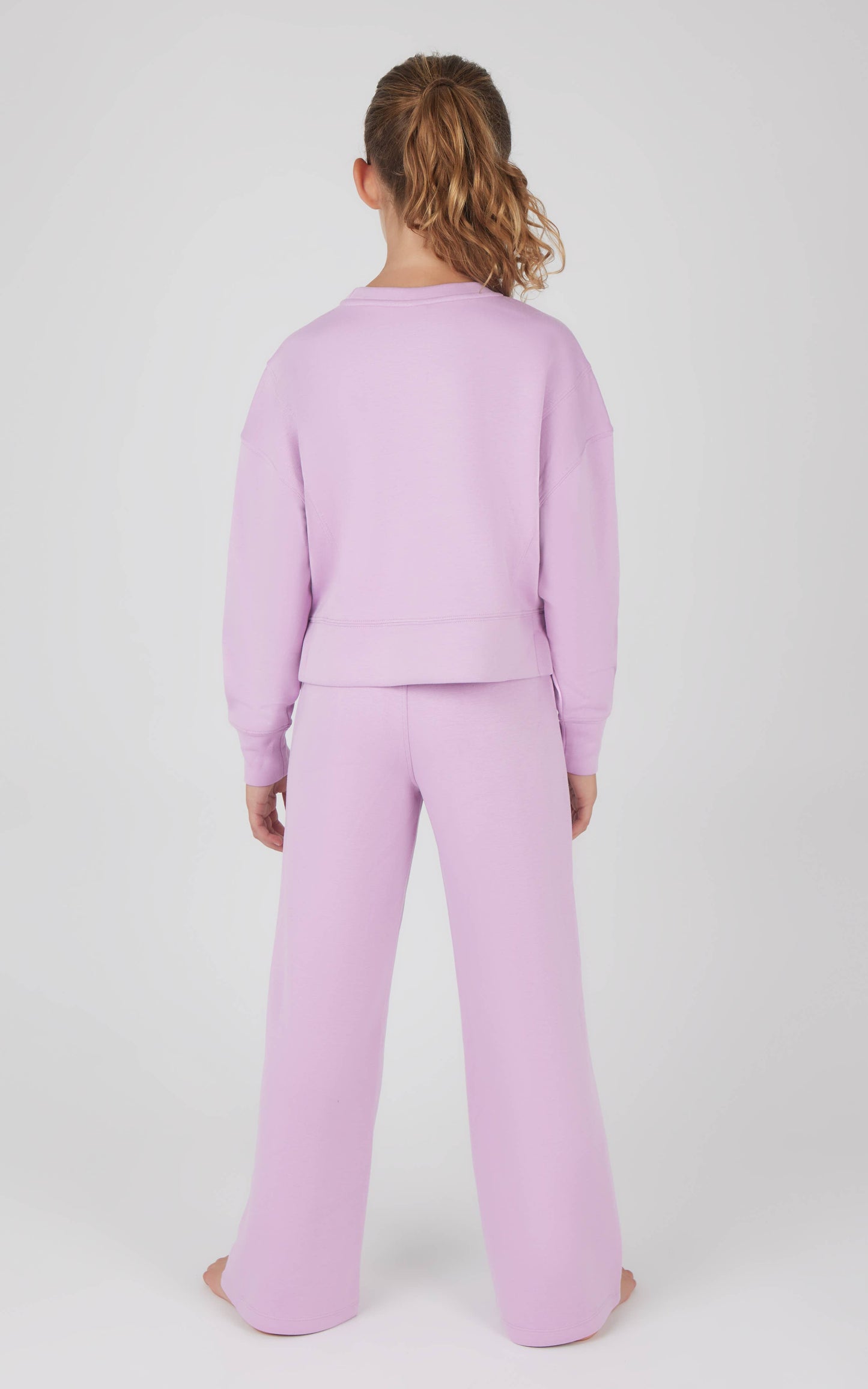 Girls Everyday Scuba Side Slit Pullover and Pant - Set: HTR.NACREOUS CLOUD