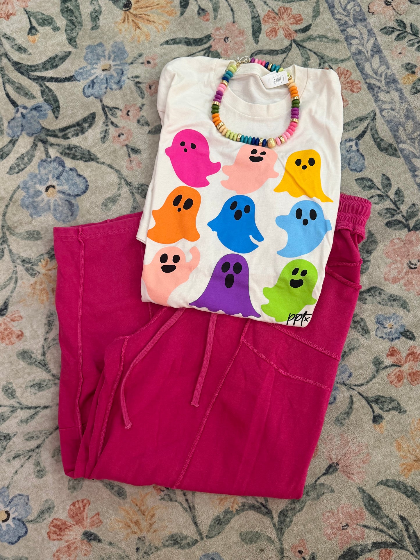 Colorful Ghost Halloween Graphic T Shirt