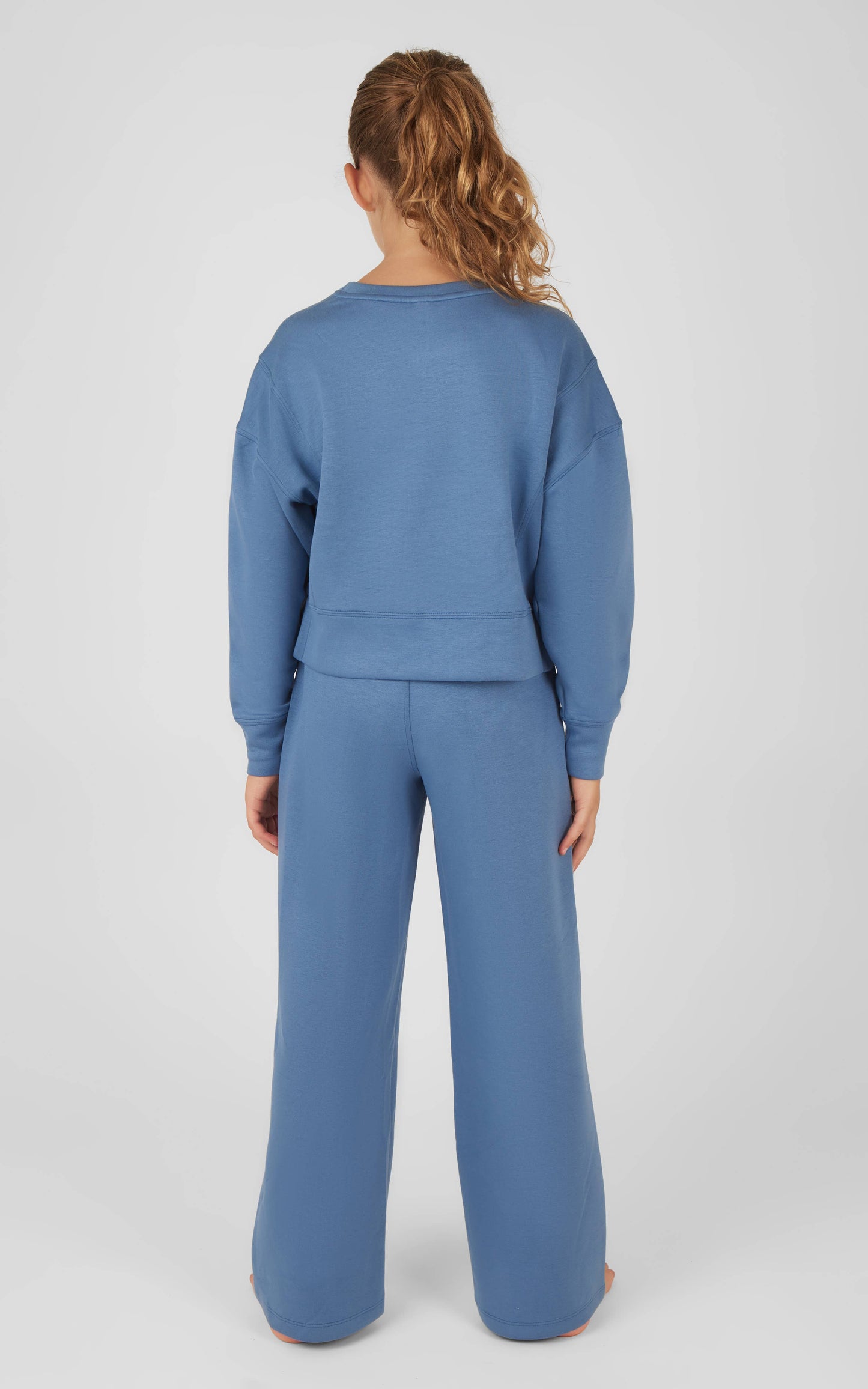 Girls Everyday Scuba Side Slit Pullover and Pant - Set: HTR.NACREOUS CLOUD