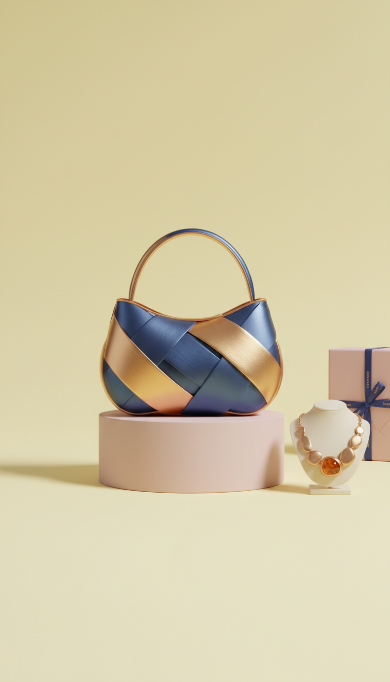 Sculptural Metallic Handbag