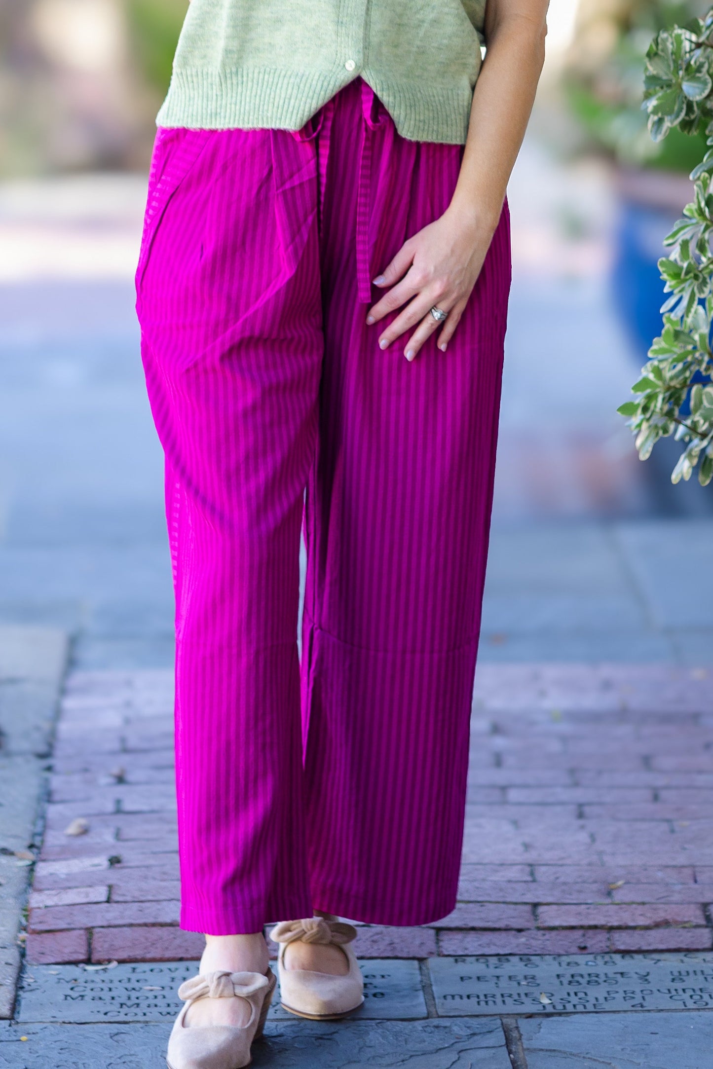 Magenta Stripe Pant