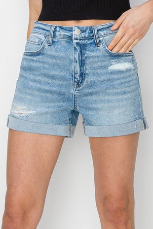 Risen High Rise Cuff Shorts