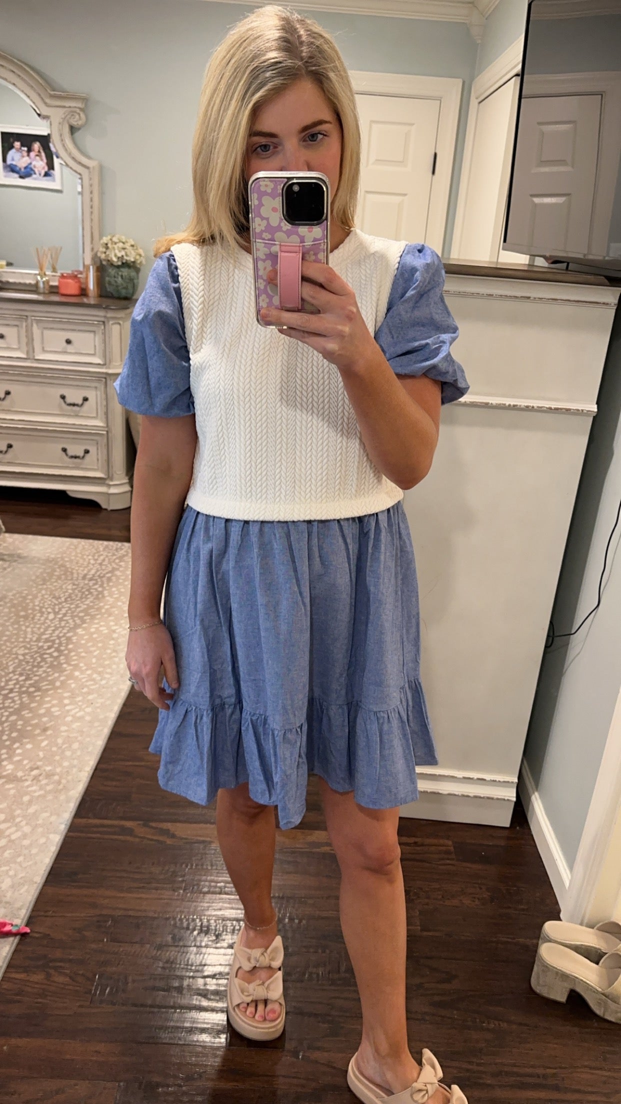 Denim mix dress- VOY