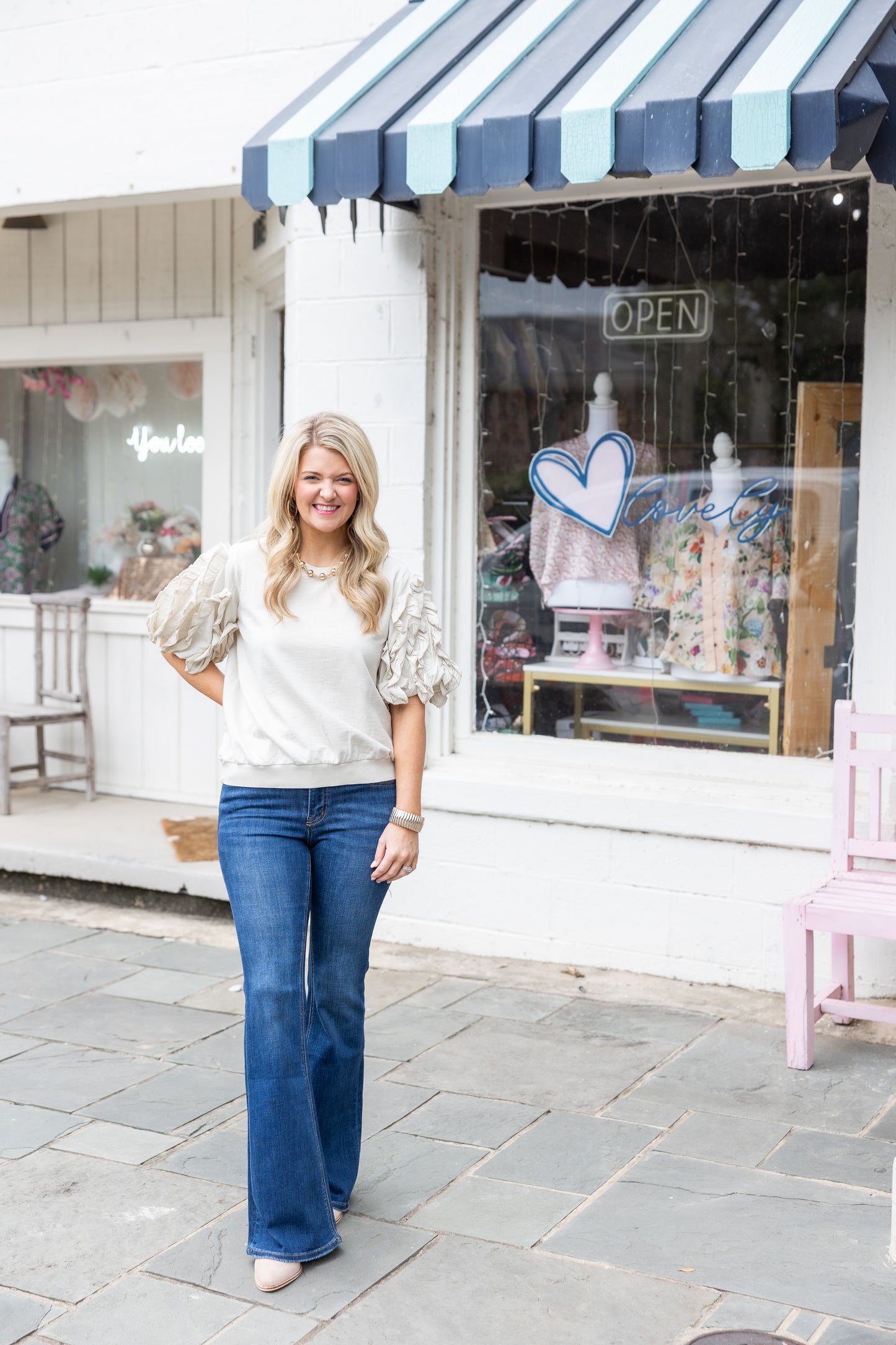 Ruffle Mineral Washed Knit Top