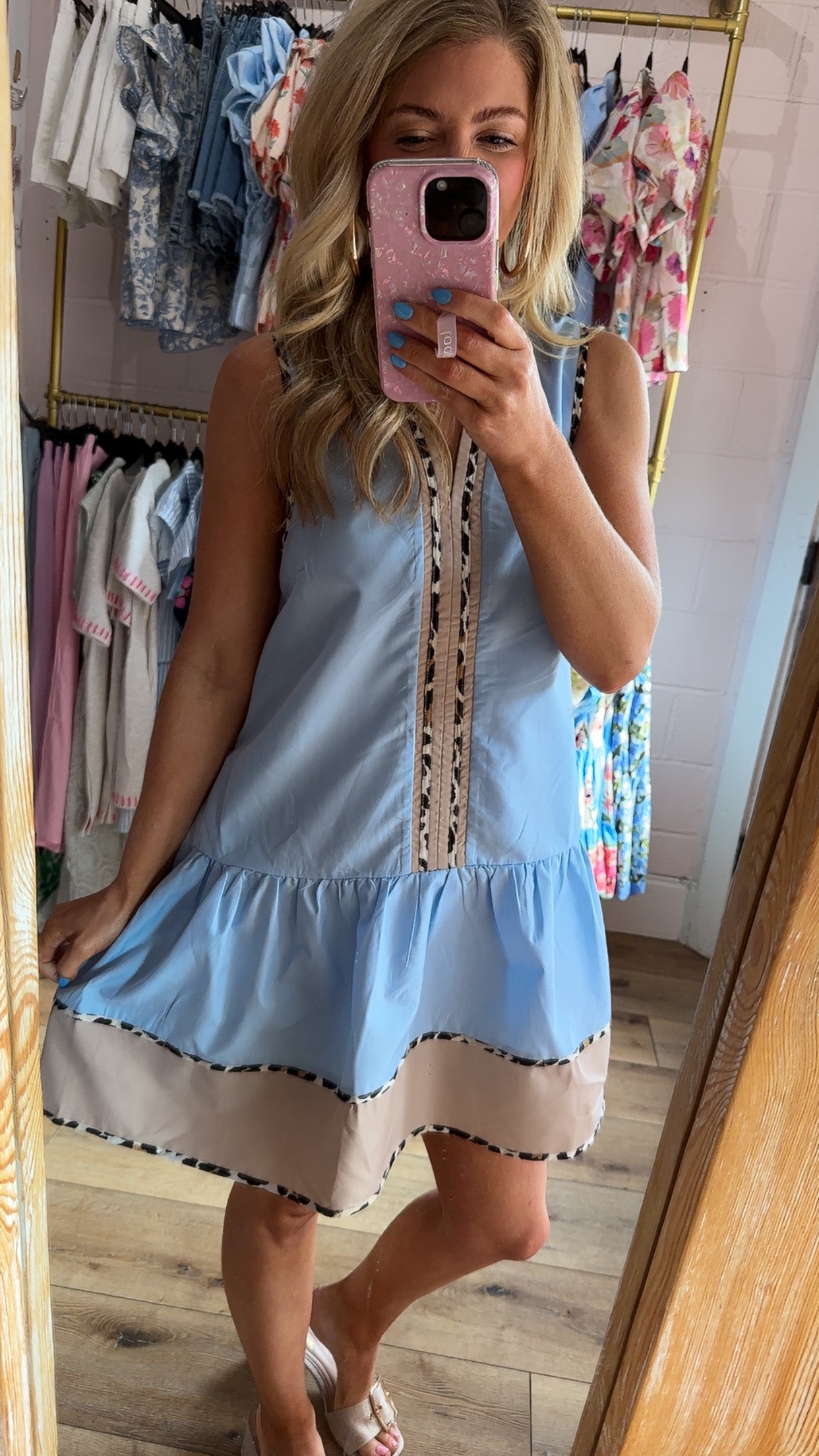 Power Blue Or Navy Leopard Dress