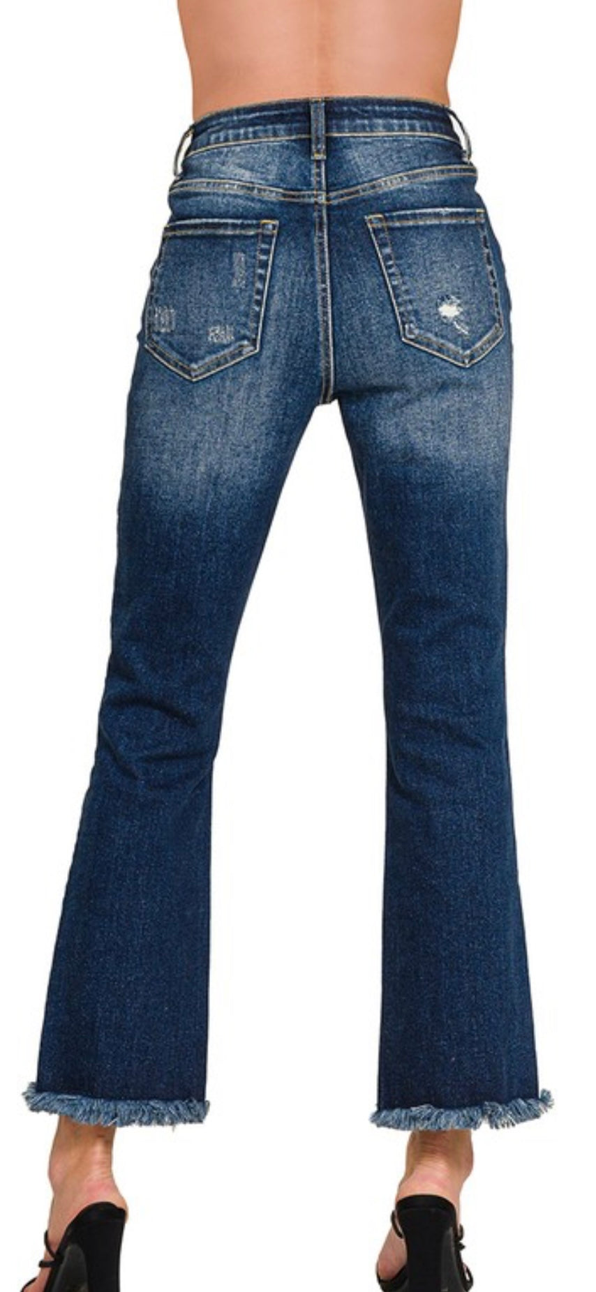 Crop Flare Jeans Dark