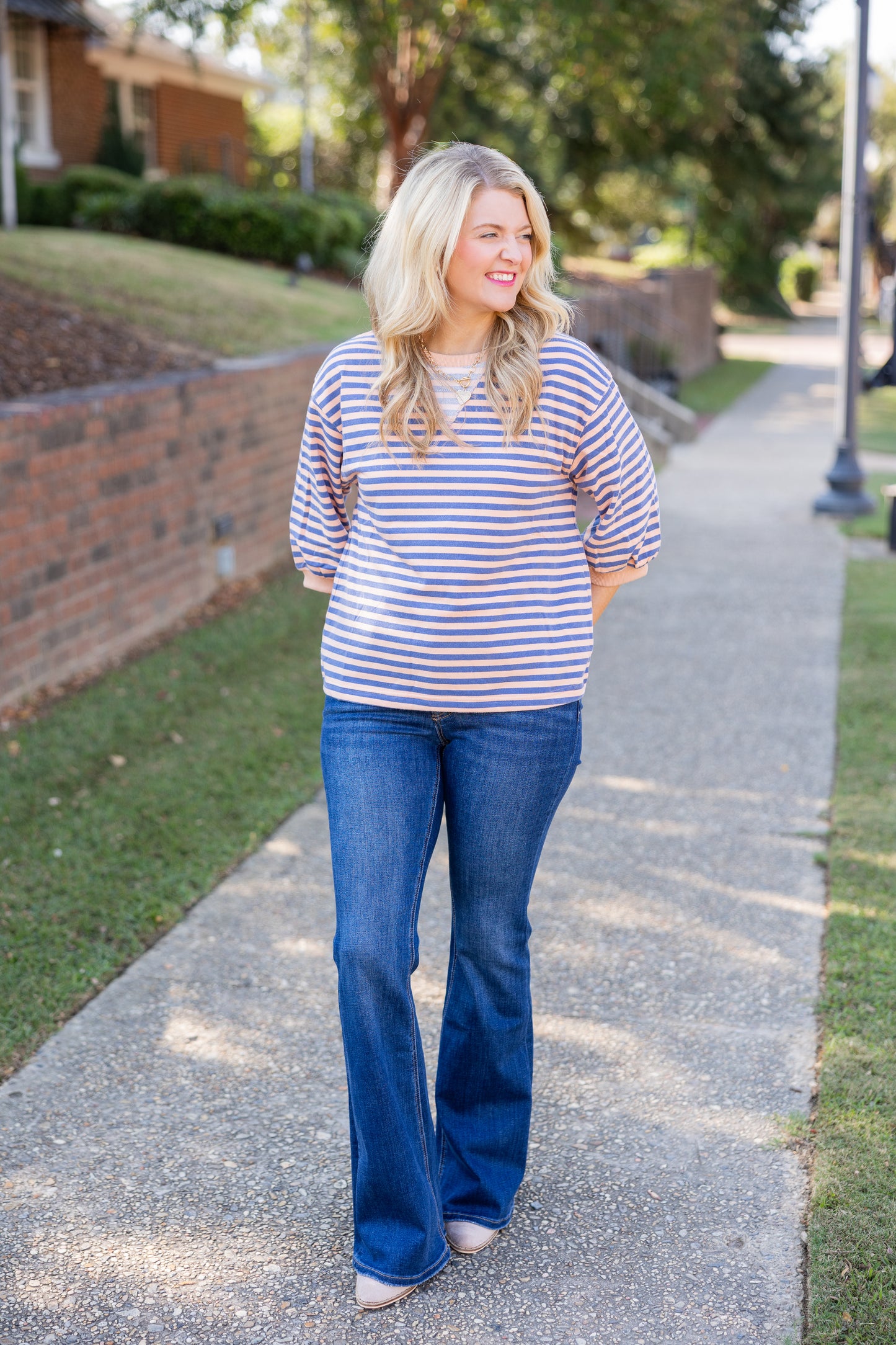 Rust and Stripe Comfy Top