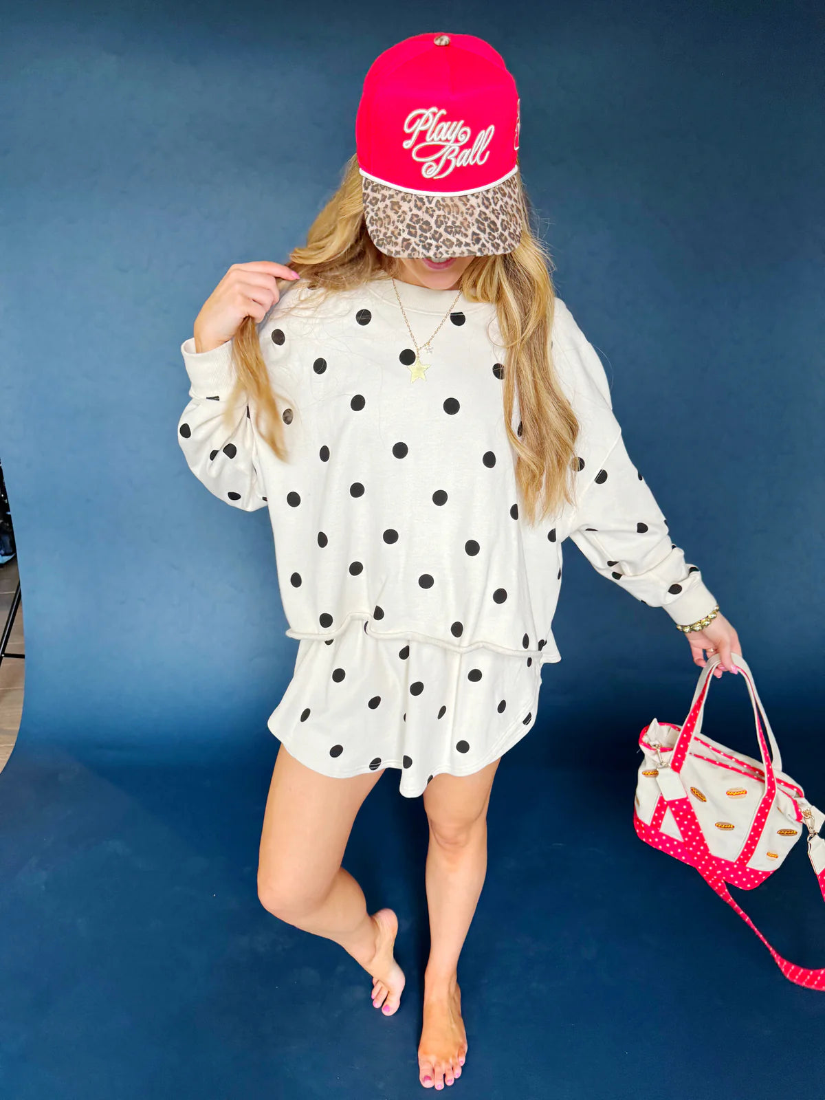 Poppy and Pine Ivory Dot Skort Set