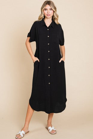 Button Midi Dress
