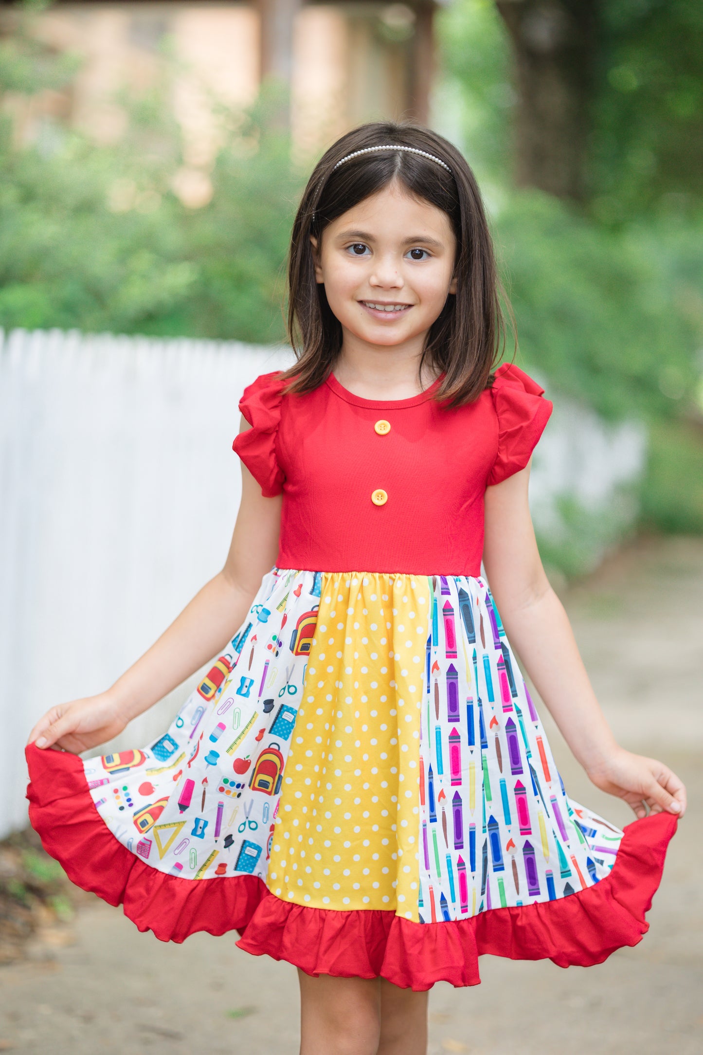 Back to School Print Dress