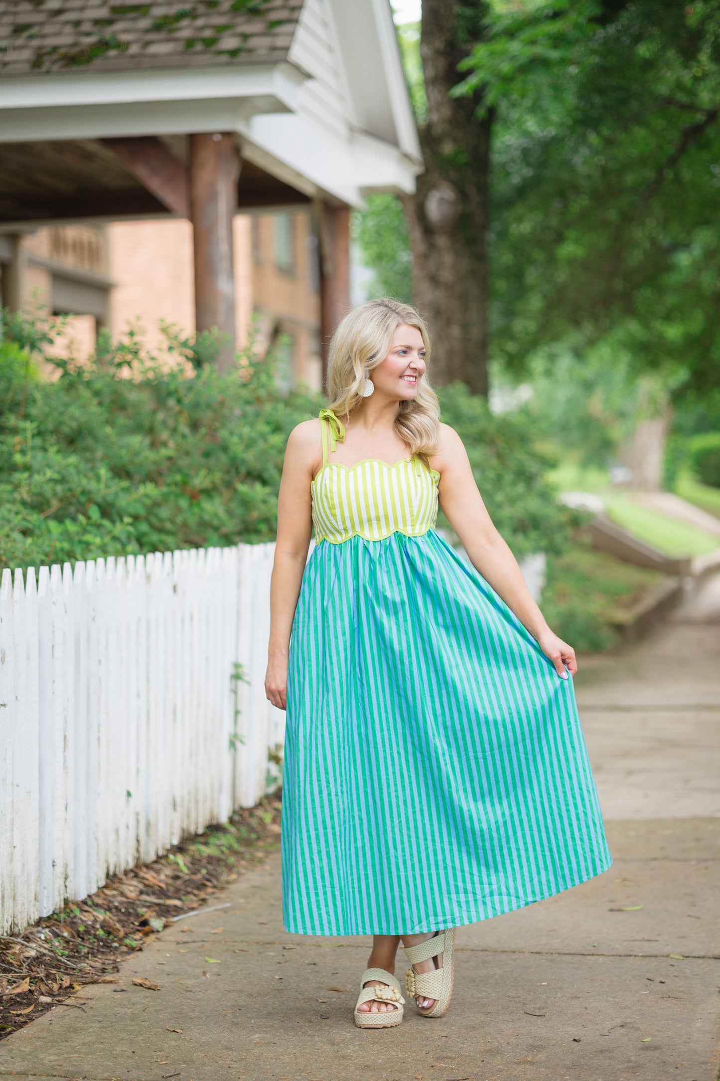 Kiwi Stripe Midi