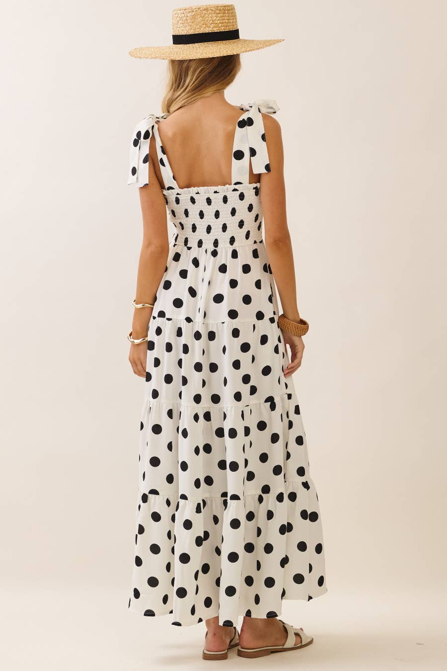 Tiered Midi Dress with Smocked Top
