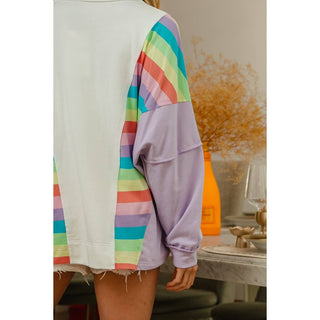 Terry Knit Rainbow Pullover