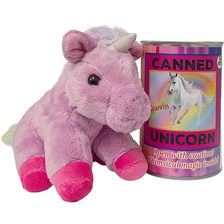 Sparkles the Canned Rainbow Unicorn Eco-Friendly Recycled: Pop Top + Plastic Lid & Shrink Band