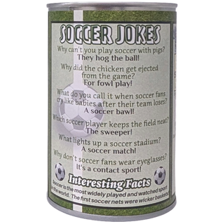 Canned Soccer Ball - Plush Sports Gift in Can w/Jokes: Pop Top + Plastic Lid & Shrink Band