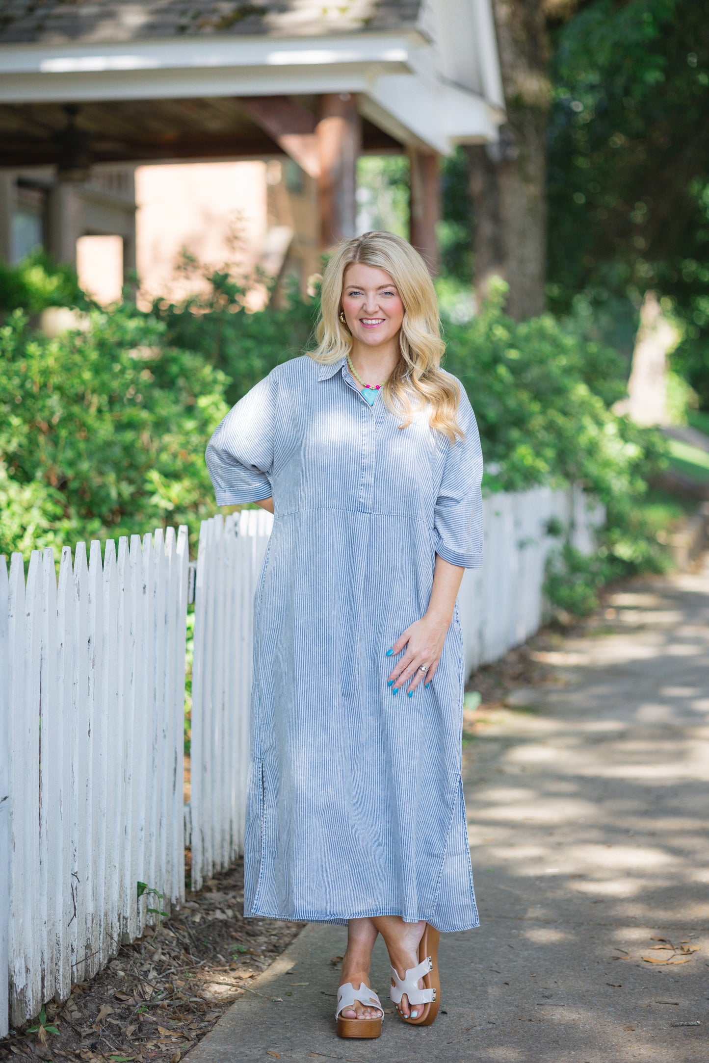 Denim pinstripe Maxi