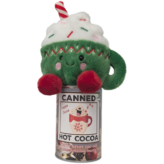Canned Hot Cocoa - Hot Chocolate Mug Plush Gift in Can: Pop Top + Plastic Lid & Shrink Band