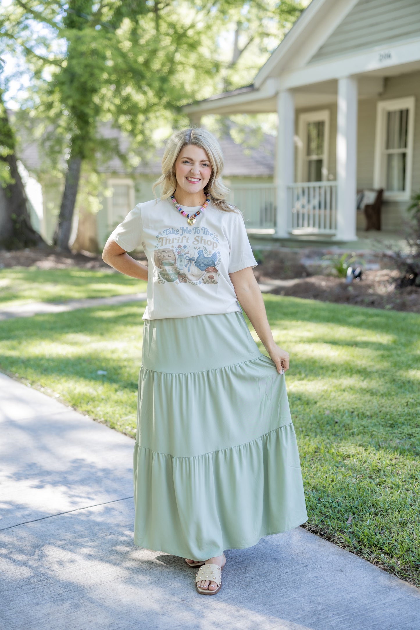 Staple Midi Skirt Sage or Blue