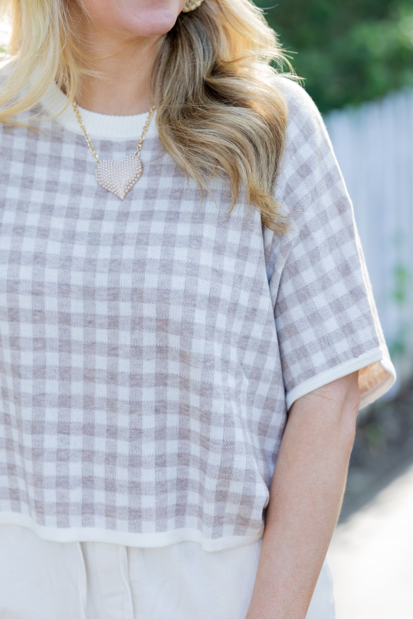 Gingham Light Sweater