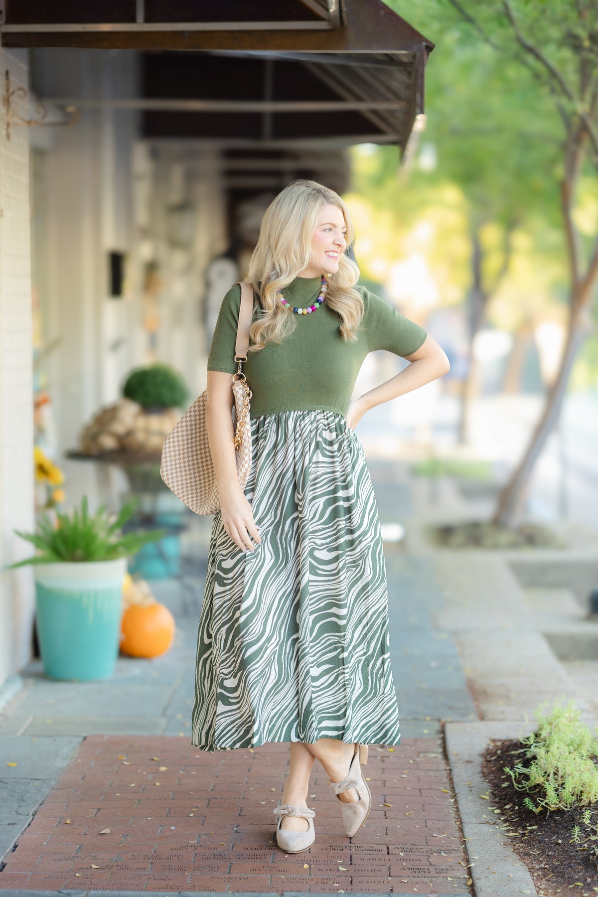 Olive Zebra Print Maxi