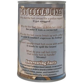 Canned Hot Cocoa - Hot Chocolate Mug Plush Gift in Can: Pop Top + Plastic Lid & Shrink Band