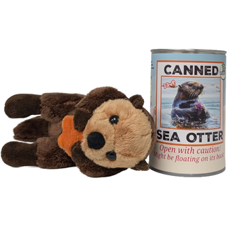 Dave the Canned Sea Otter - Eco-Friendly and Recycled Gift: Pop Top + Plastic Lid & Shrink Band