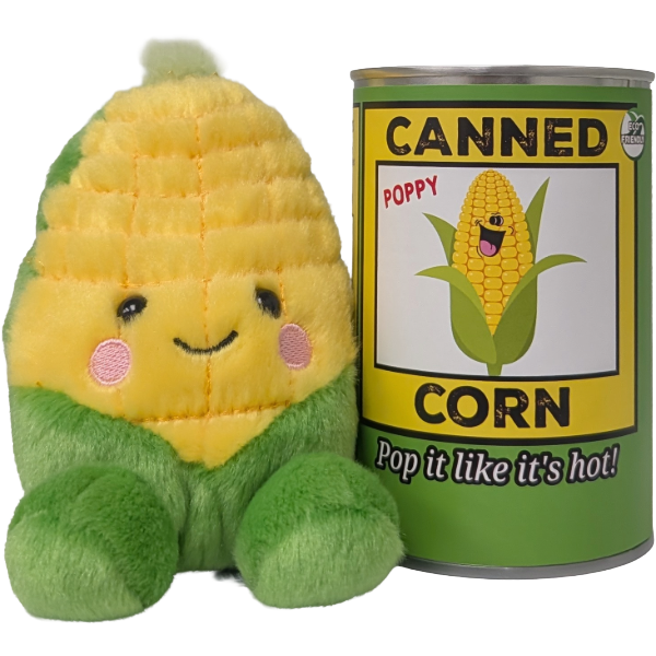 Canned Corn | Stuffed Animal Plush w/Funny Jokes: Pop Top Lid
