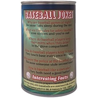 Mickey the Canned Baseball | Sports Plush in a Can w/Jokes: Pop Top + Plastic Lid & Shrink Band