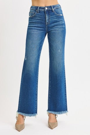 RisenTummy Control Mid Rise Ankle Fray Hem