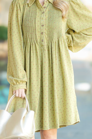Fall Print Suede Mix Dress