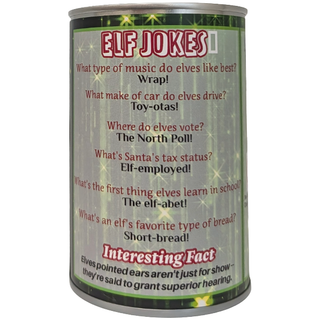 Canned Elf | Christmas Plush in a Can w/Jokes | Magical: Pop Top + Plastic Lid & Shrink Band