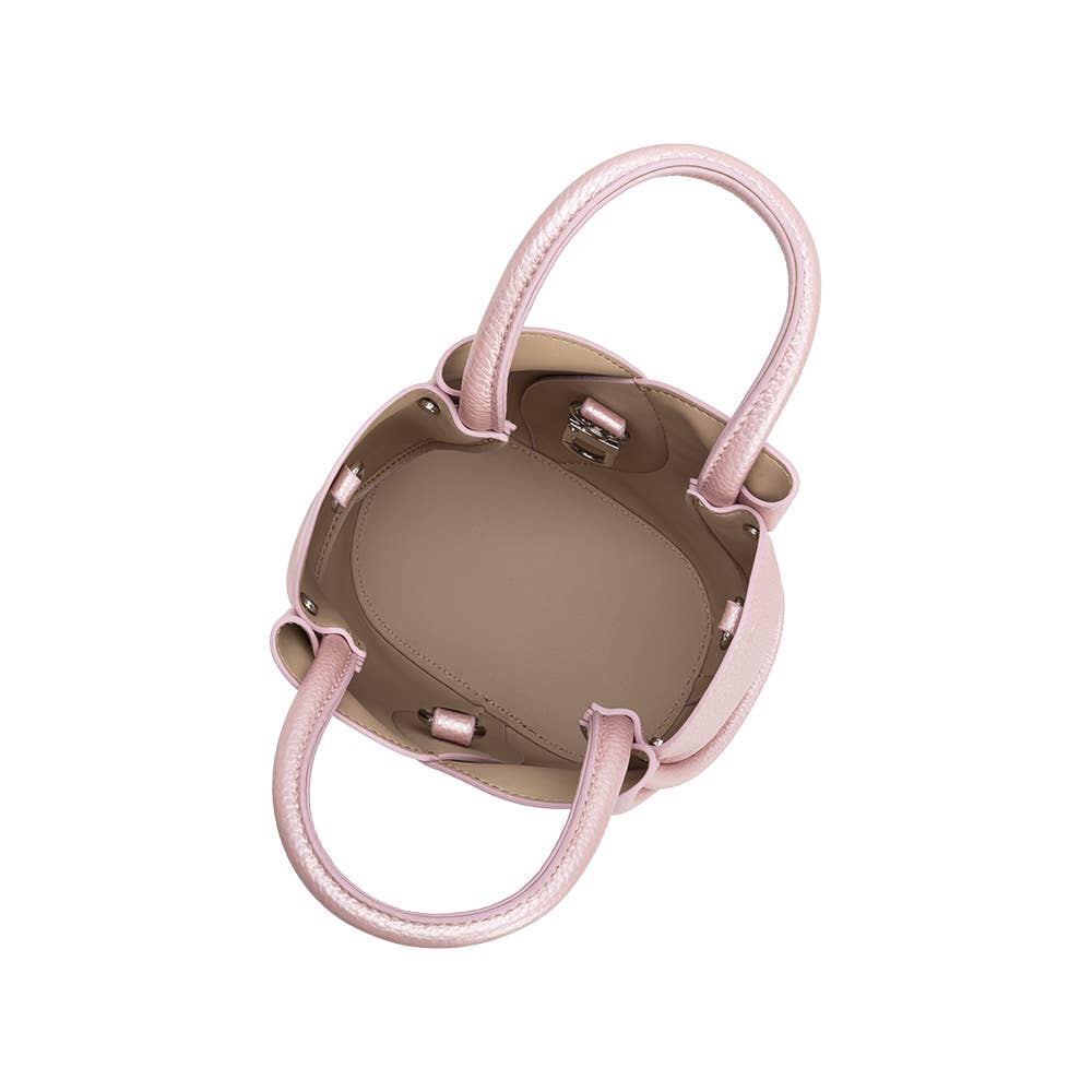 Tulip Mini MTL Pink Recycled Vegan Leather Top Handle Bag