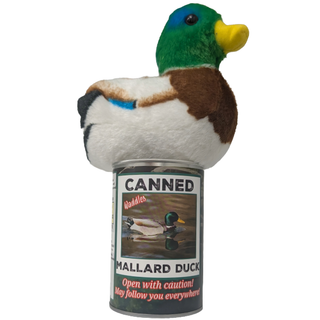Waddles the Canned Mallard Duck -  Gift w/ Sound: Pop Top + Plastic Lid & Shrink Band