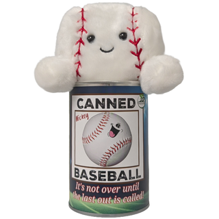 Mickey the Canned Baseball | Sports Plush in a Can w/Jokes: Pop Top + Plastic Lid & Shrink Band