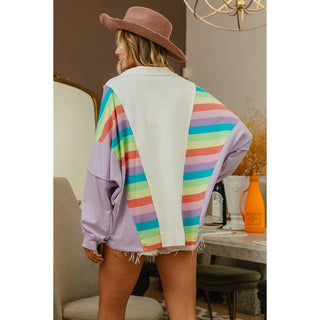 Terry Knit Rainbow Pullover