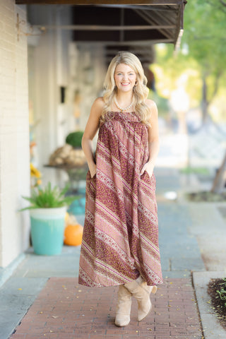 Fall Mixed Print Maxi