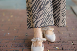 Taupe and Brown Zebra Scallop Pants