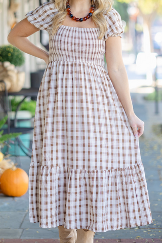 Plaid Midi Dress