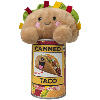 Tuesday the Canned Taco - Eco-Friendly Plush w/Funny Jokes: Pop Top + Plastic Lid & Shrink Band