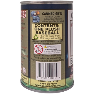 Mickey the Canned Baseball | Sports Plush in a Can w/Jokes: Pop Top + Plastic Lid & Shrink Band