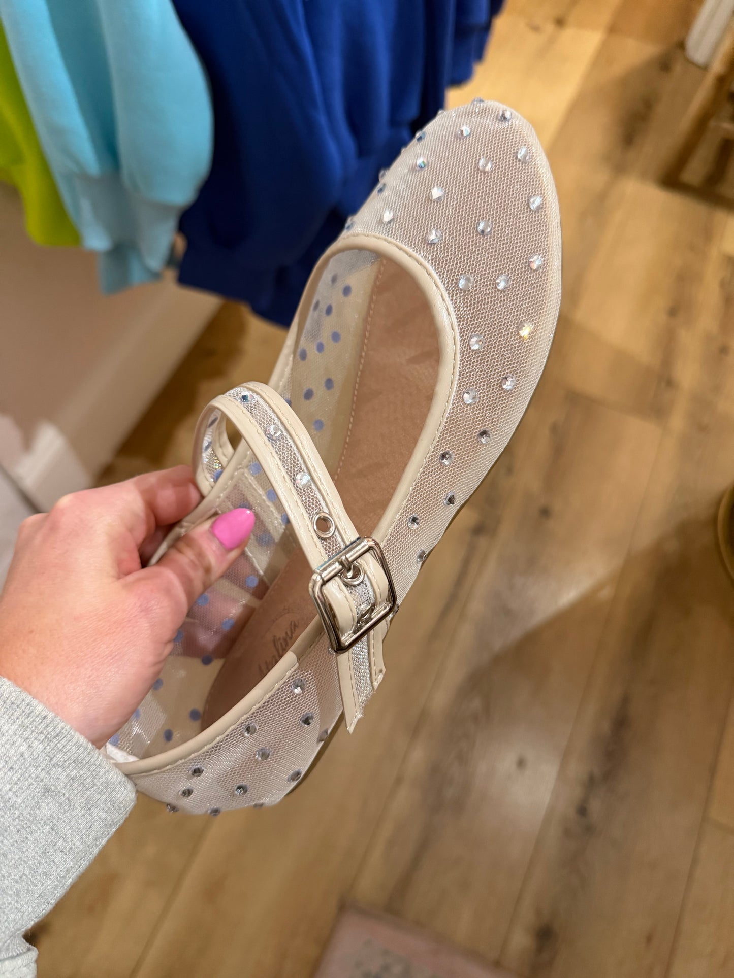 Rhinestone Buckle Flat