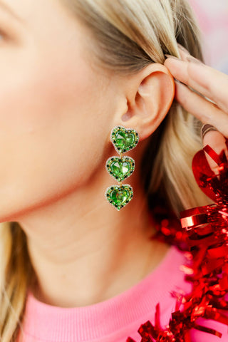 Rosaline Triple Beaded Hearts: Hot Pink