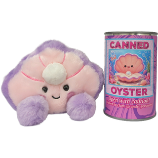 Canned Oyster | Coastal Gift | Plush in Can w/Jokes: Pop Top + Plastic Lid & Shrink Band
